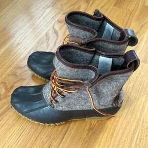 L.L. Felt wool Bean Duck Boots size 10 brown Heather *** rare***